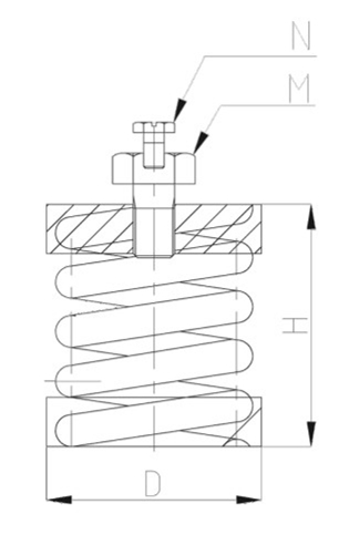 ZTH型<a href='http://www.sdlytvu.cn' target='_blank'><u>彈簧減震器</u></a>結(jié)構(gòu)圖